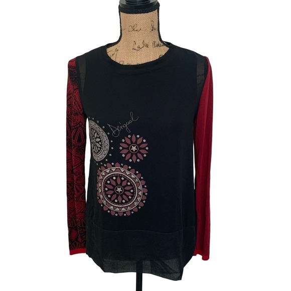 Desigual Long Sleeve Top Small - Picture 1 of 8